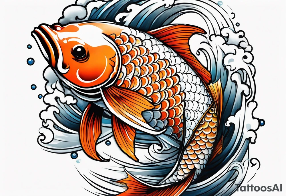 a koi fish in japanese sleeve tattoo style tattoo idea