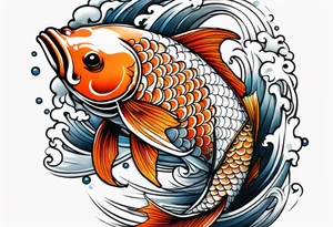 a koi fish in japanese sleeve tattoo style tattoo idea