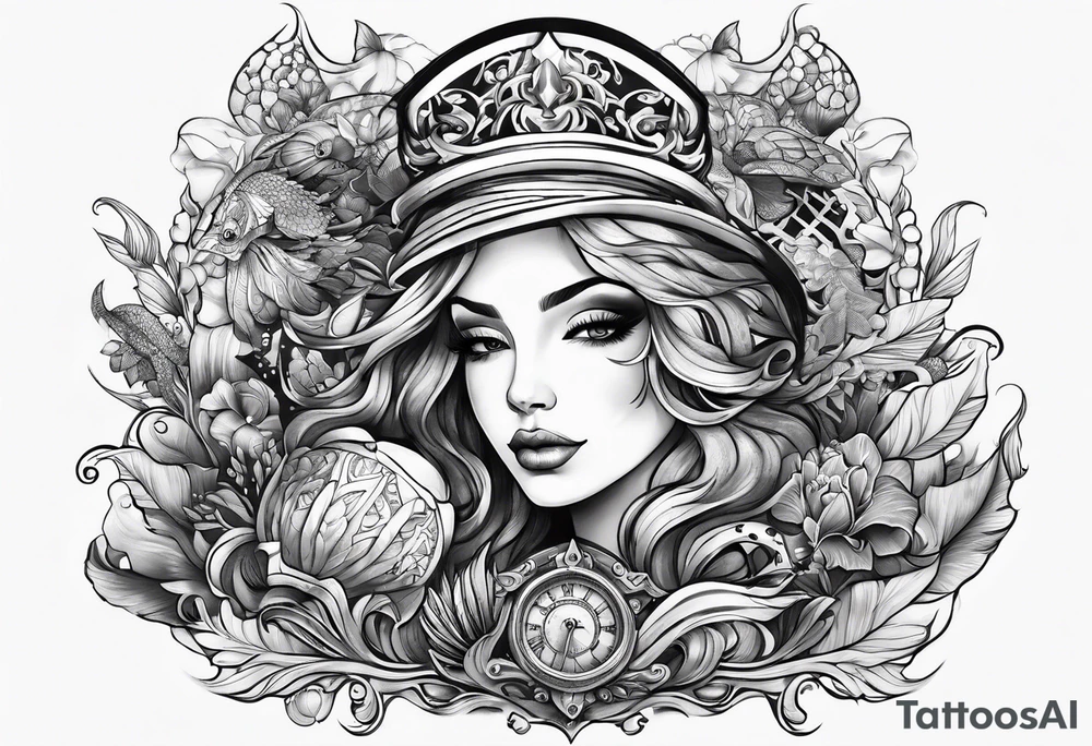 underwater treasure tattoo idea
