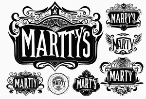 Tattoo logo saying«marty S» tattoo idea