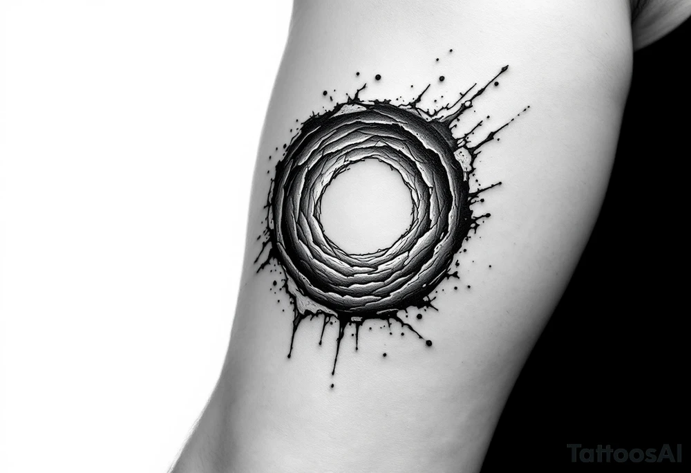 2 different worlds on each side of a black hole. tattoo idea