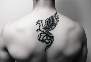 A phoenix rising out of a brain tattoo idea