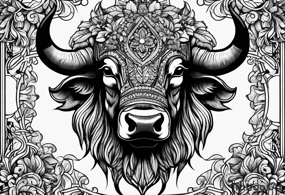 Buffalo head tattoo idea