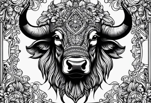 Buffalo head tattoo idea