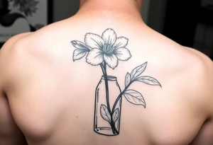 a Edelwiss flower in a winebottle.
in color
more sailor style tattoo idea