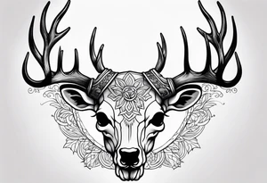 Reindeer skull tattoo idea