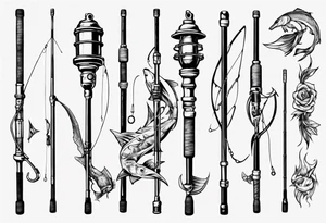 Fishing rod tattoo idea