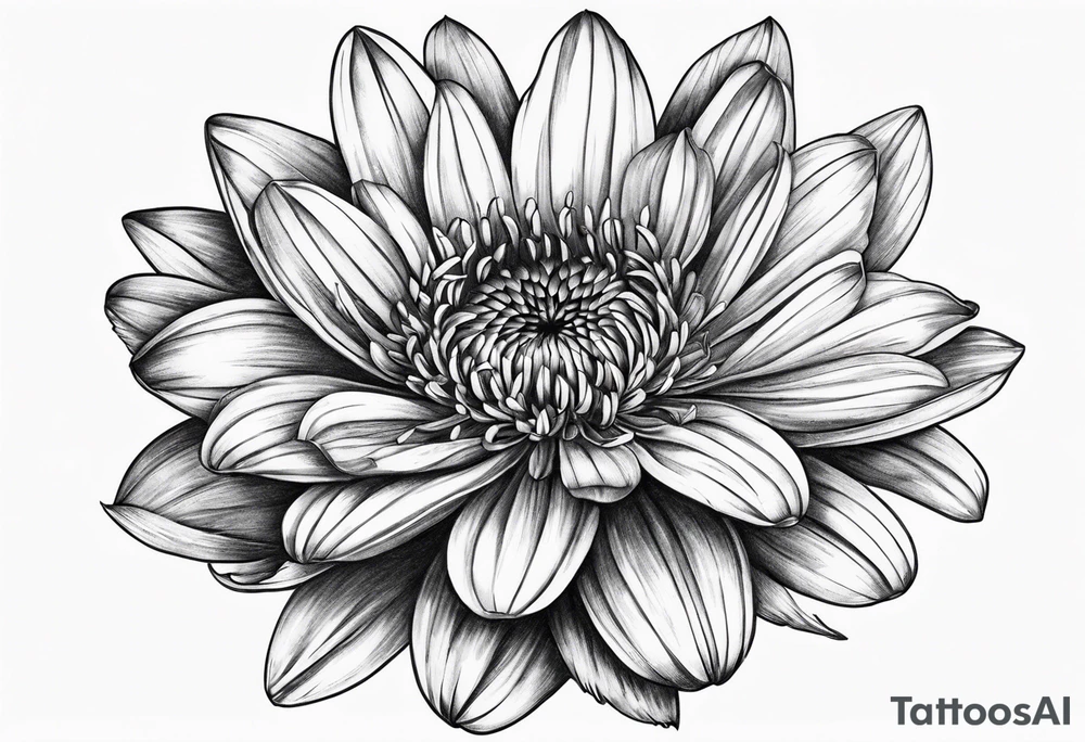 aster flower with roman numerals IX-VI-LVII tattoo idea