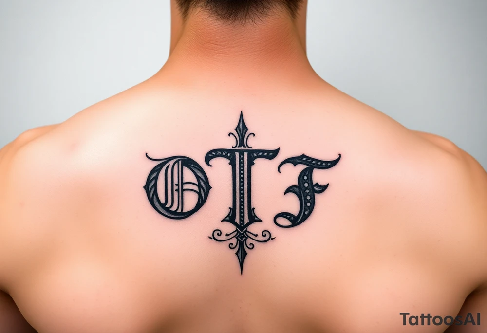 Initials OTF tattoo idea