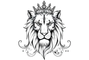 powerful majestic lion vagina and anus 
with a crown tattoo idea