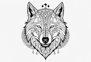Mandala forearm design wolves tattoo idea