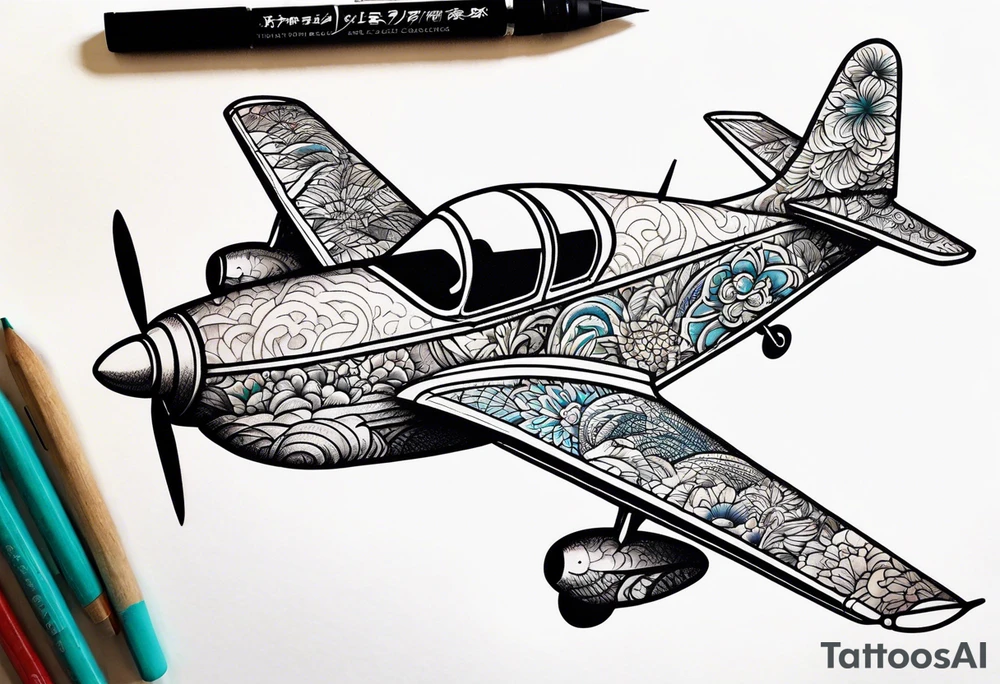 Travel themed, tiny jet plane tattoo idea