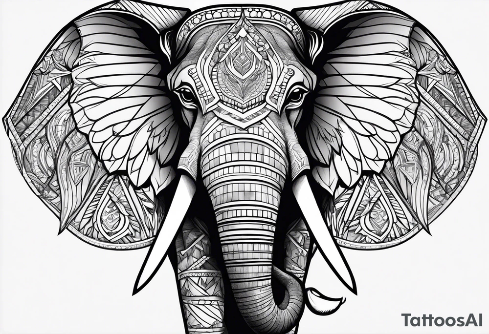 winged elephant tattoo idea