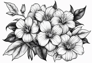 Platycodon grandiflorus with leafs and stalks tattoo idea