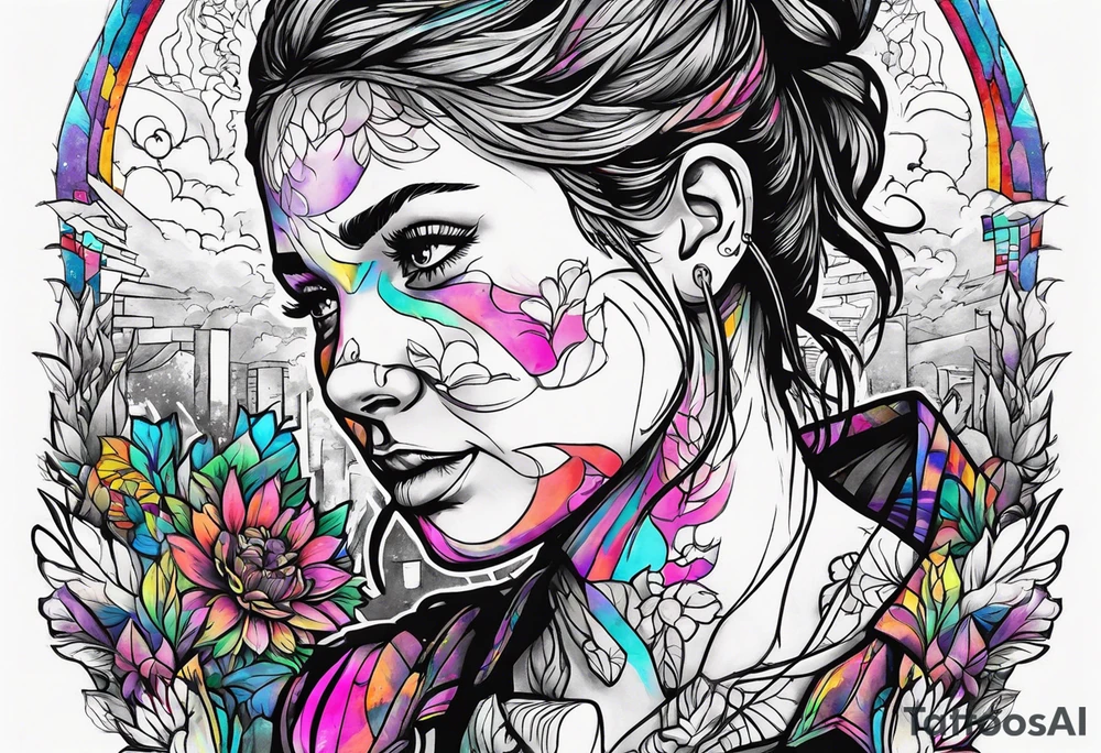 Last of Us tattoo that incorporates Pride colors. No characters! tattoo idea