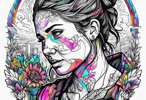 Last of Us tattoo that incorporates Pride colors. No characters! tattoo idea