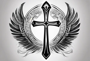 Egyptian ankh with light beam shining down tattoo idea