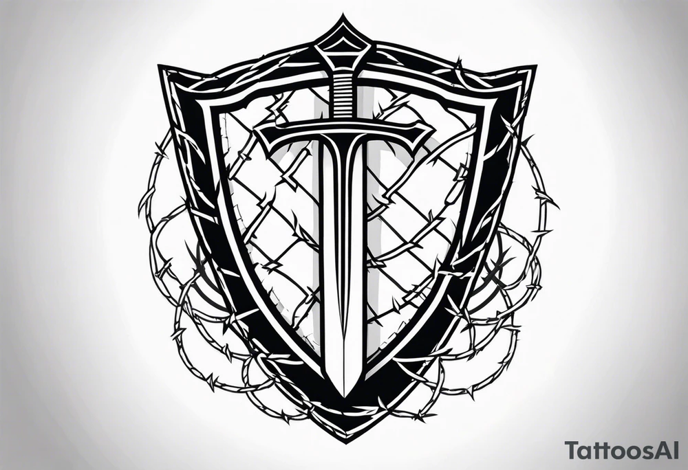 Valhalla
sword shield barbed  wire tattoo idea
