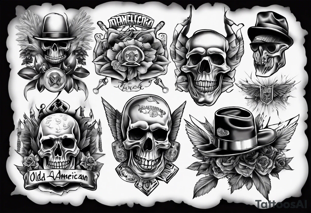 old american gangsta tattoo idea