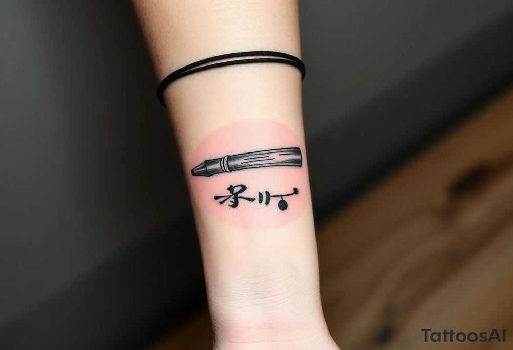 chinese chopsticks with ancient treatment about 5cm long , 1 cm wide
it goes into the anterior part of the left wrist tattoo idea