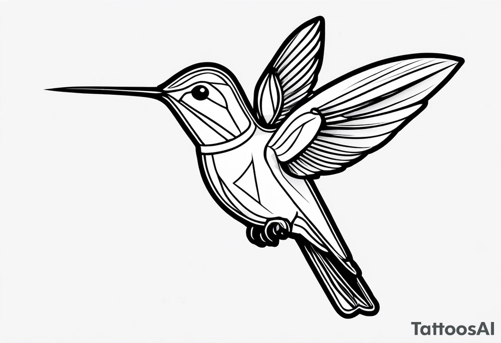 simple hummingbird tattoo idea
