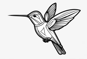 simple hummingbird tattoo idea
