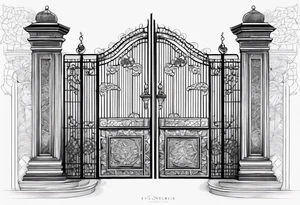 Gates of heaven, with the steps towards it tattoo idea