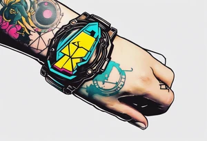 cyberpunk 2077, wrist tattoo, tattoo idea