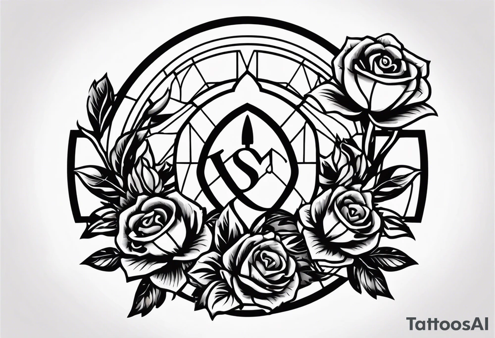 Logo de la película Kingsman con rosas en el logo tattoo idea