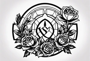 Logo de la película Kingsman con rosas en el logo tattoo idea