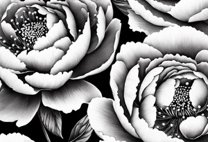 Closed peonies tattoo idea