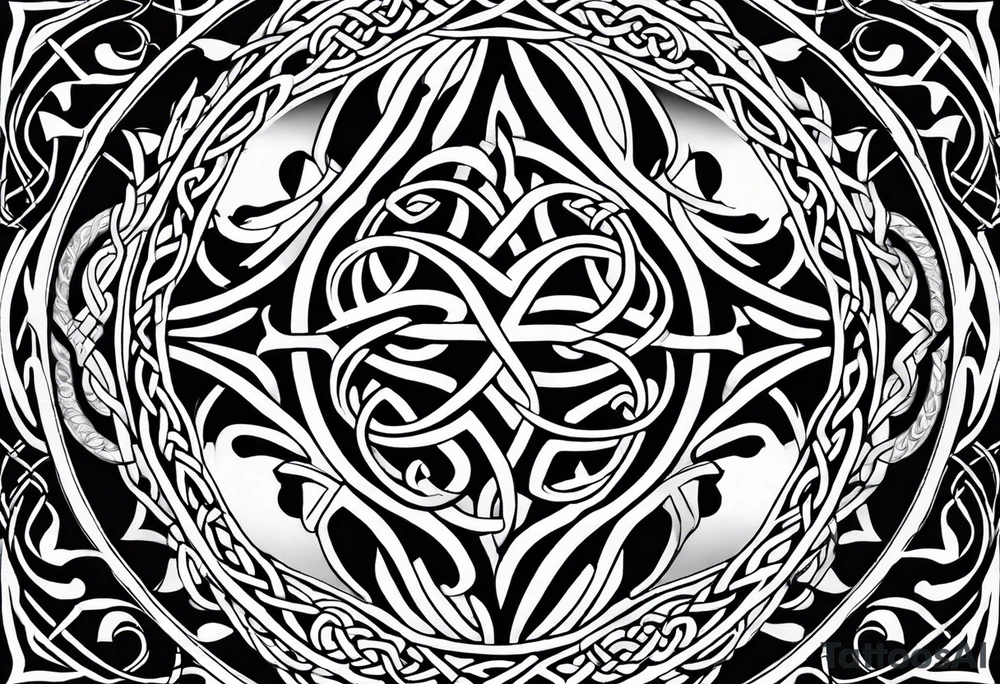 celtic knotwork with ailm tattoo idea