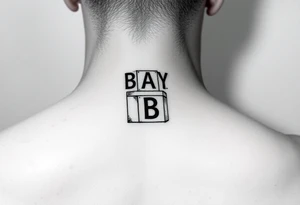 Baby letter blocks stacked tattoo idea