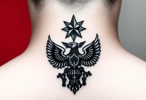 Top: Russian star 
Middle: russian double-headed eagle coat of arms
Bottom: Orthodox church dome with a cross tattoo idea