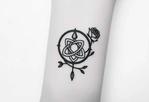 Can you make me a design for a tattoo with Lilith  royalty symbol  a loose knot and a rose tattoo idea