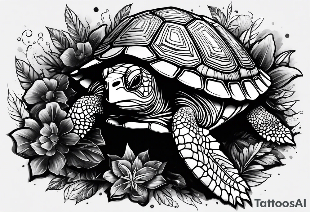 Turtle with the name Taylor in it tattoo idea