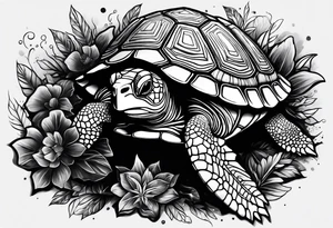 Turtle with the name Taylor in it tattoo idea