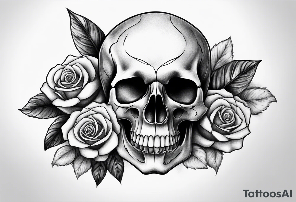 Skull Rose tattoo idea