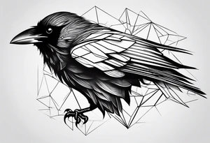 minimalistic stroke of a crow tattoo idea
