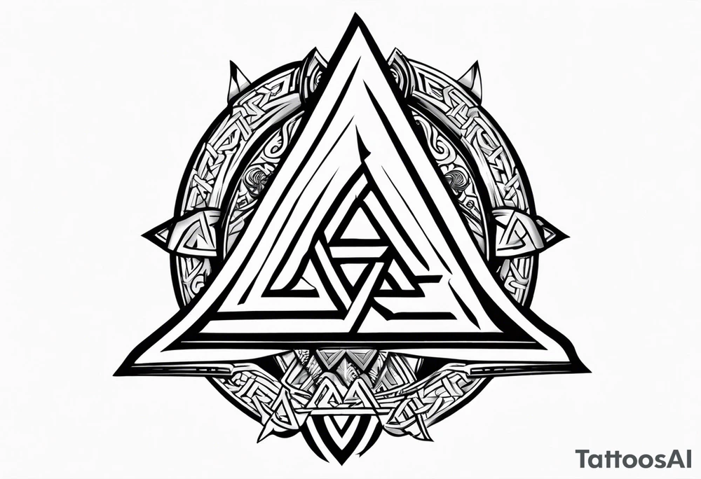 Valhalla sword shield valknut tattoo idea