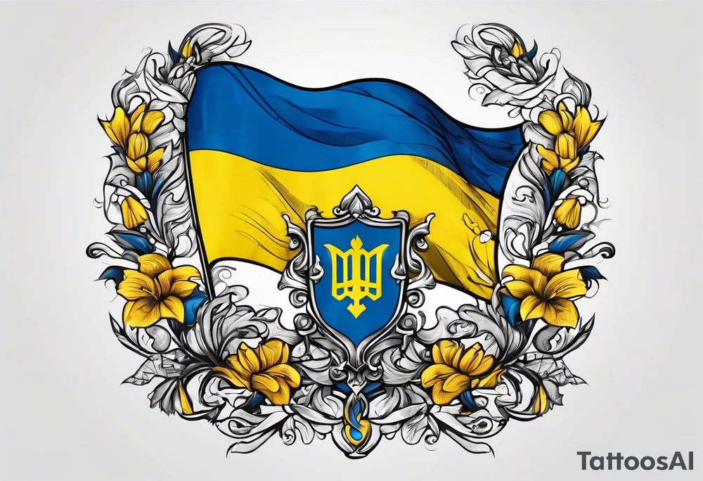 flag of Ukraine tattoo idea