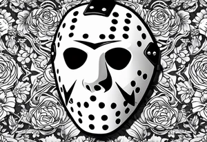 Friday the 13th Jason mask, horror, Japanese art tattoo idea