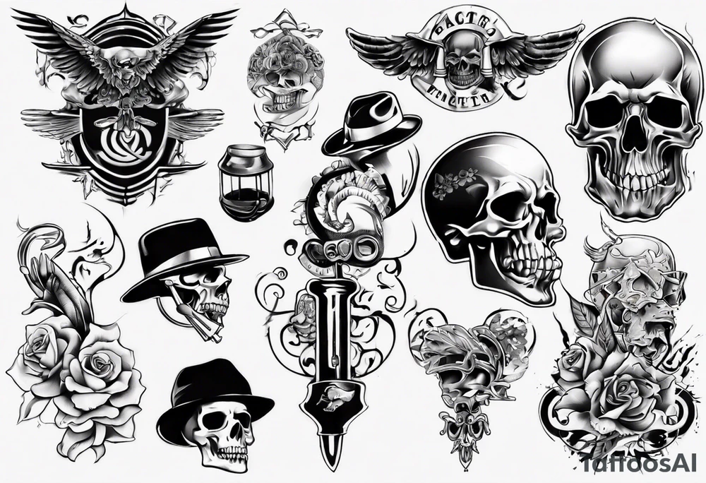 gangster tattoo for back tattoo idea