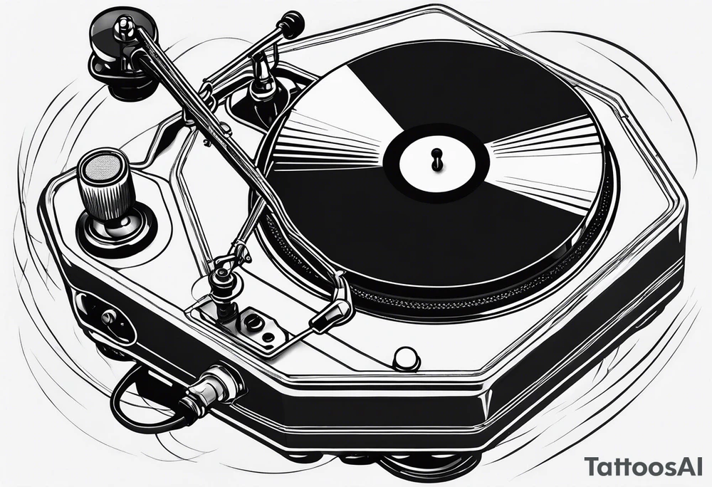 Recordplayer minimalistic fineline drawed in 2D tattoo idea Recordplayer minimalistic fineline drawed in 2D tattoo idea