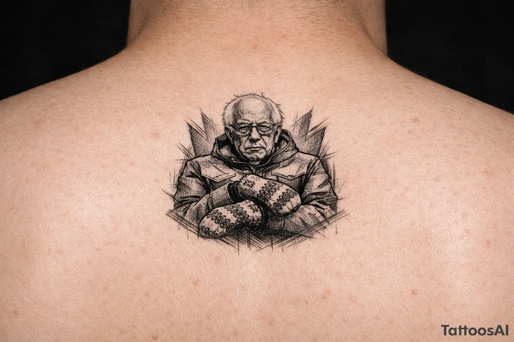 Bernie in front of neck tattoo idea