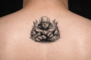 Bernie in front of neck tattoo idea