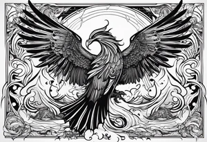 wings of various elements(i.e. earth, fire, water, and wind) tattoo idea