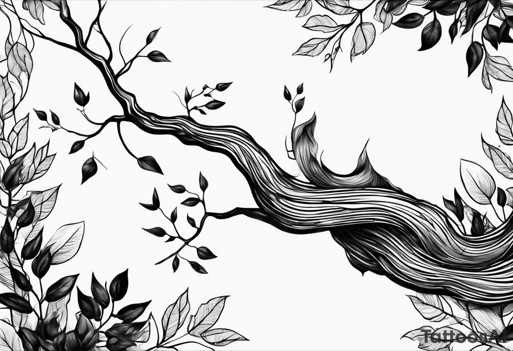 a reactangle and a branch coming out of it tattoo idea