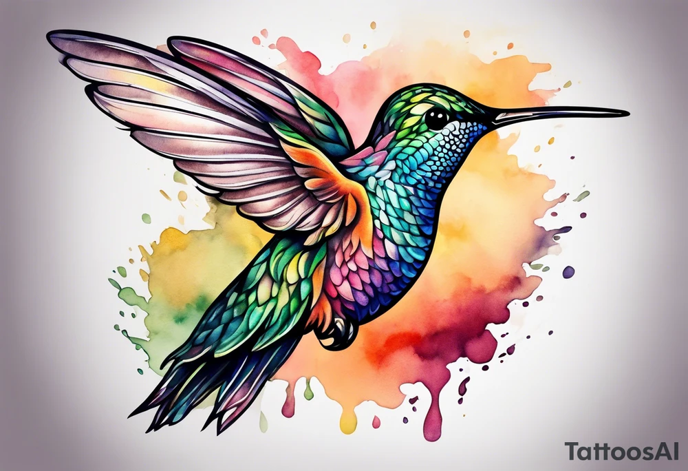 small hummingbird tattoo watercolor tattoo idea