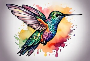 small hummingbird tattoo watercolor tattoo idea